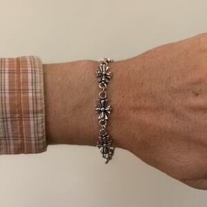 Vintage Gothic Cross Bracelet Stainless Steel 8-9 Inch Unisex Streetwear Fit